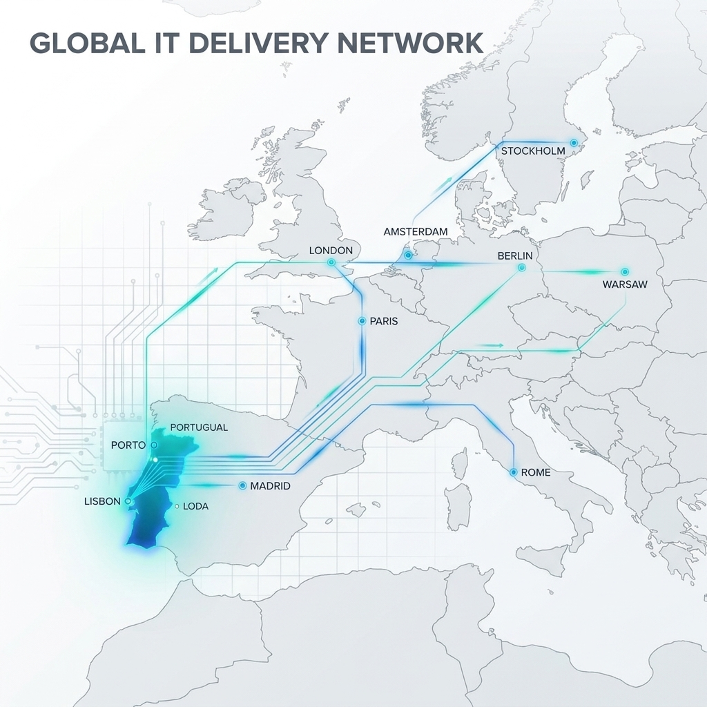 Global IT delivery network map